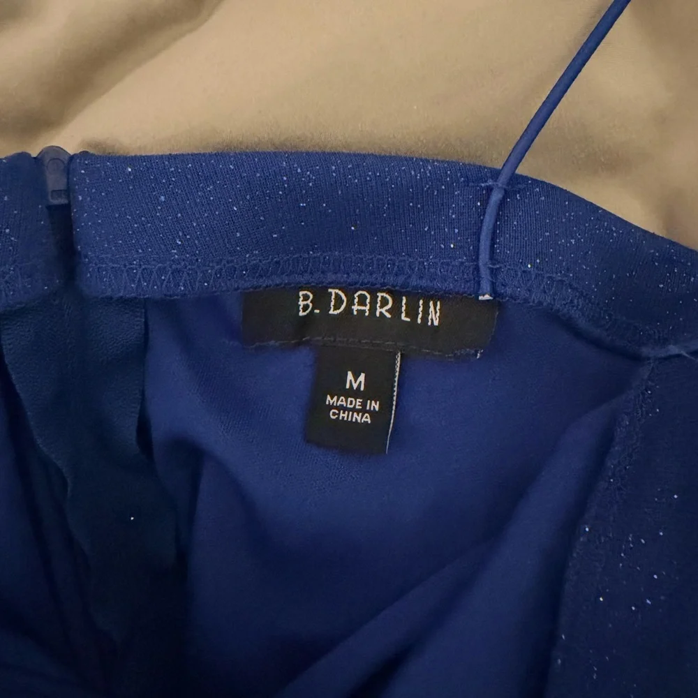 NEW WITH TAGS B Darlin Juniors' Glitter Ruched Bodycon Dress-Royal Blue (size M)